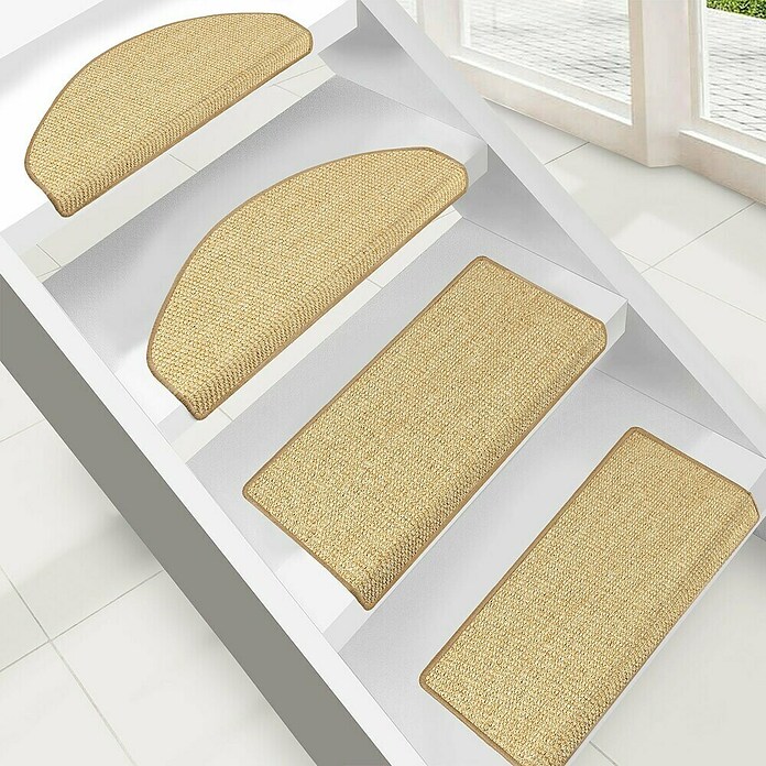 Stufenmatte Sisal (65 x 23,5 cm, Natur, Halbrund) | BAUHAUS