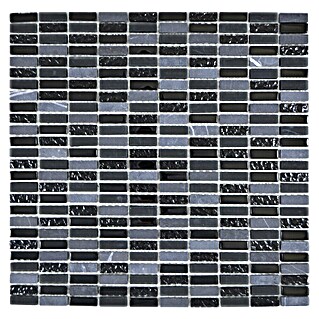 Mozaik pločica Stäbchen Crystal Mix XCM XS99 (31,3 x 31,8 cm, Sivo-crne boje, Sjaj)