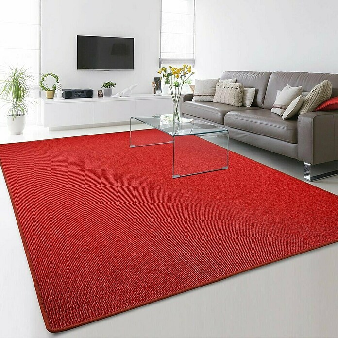 Flachgewebeteppich Sylt (Rot, 150 x 50 cm, 100 % Sisal) | BAUHAUS
