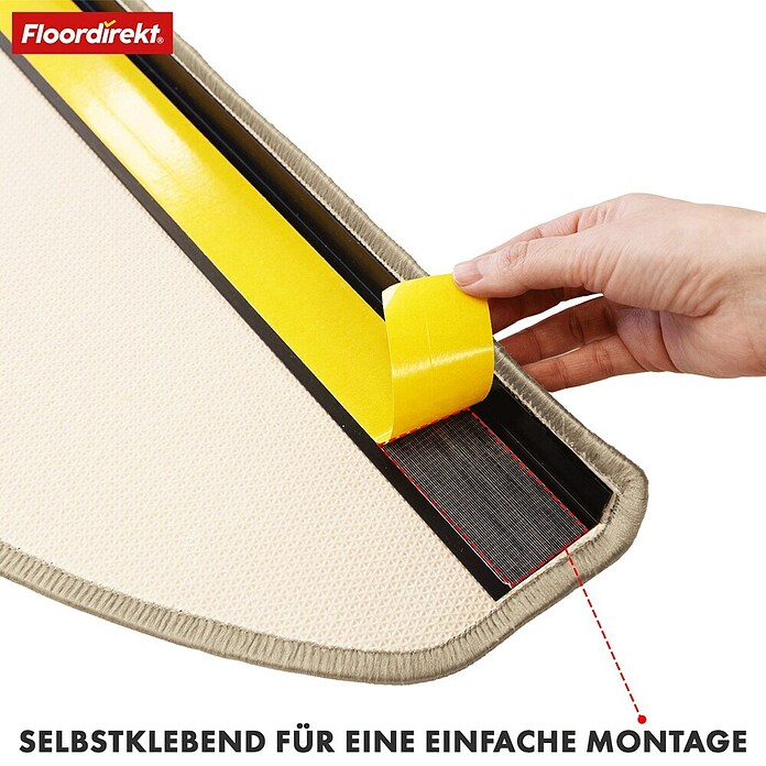 Stufenmatte Veneto (65 cm x 23,5 cm x 8,5 mm, Beige, Halbrund) | BAUHAUS
