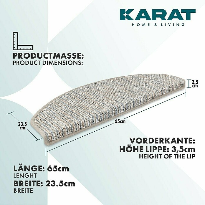Stufenmatte Geneva (65 x 23,5 cm, Silber, Halbrund) | BAUHAUS