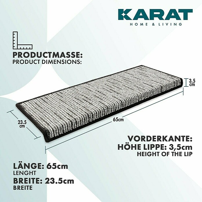 Stufenmatte Geneva (65 x 23,5 cm, Anthrazit, Rechteck) | BAUHAUS