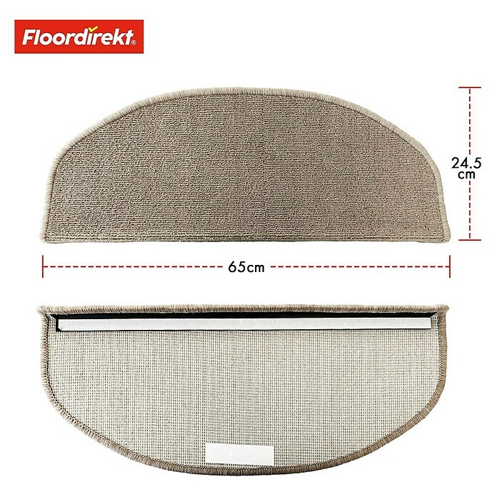 Stufenmatte London (65 x 24,5 cm, Braun, Halbrund) | BAUHAUS