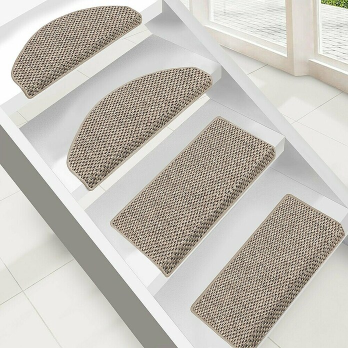 Stufenmatte Kalkutta (65 x 23,5 cm, Taupe, Halbrund) | BAUHAUS