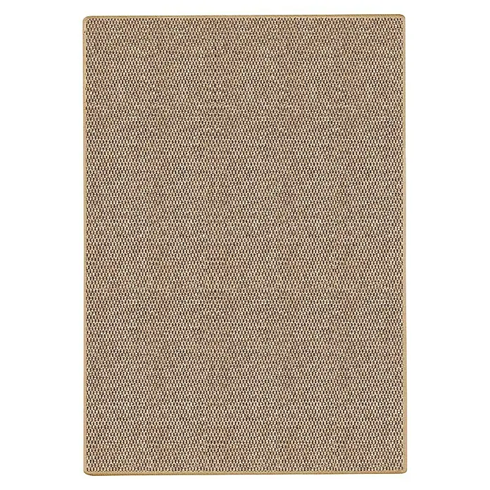 Flachgewebeteppich Kalkutta - Natur, 100 x 100 cm, 83 % Polypropylen, 17 % Naturfaser - Nahaufnahme eines beigen Sisalteppichs, der eine robuste und natürliche Textur für jeden Raum bietet.