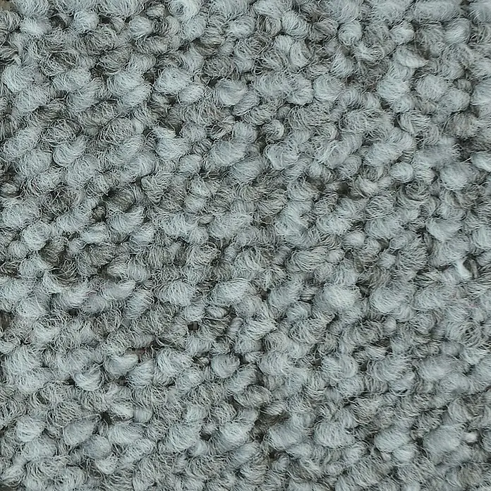 Flachgewebeteppich Carlton - Hellgrau, 200 x 200 cm, 100 % Polypropylen - Nahaufnahme eines grauen Teppichs mit einer dichten, flauschigen Textur, die ein weiches und einladendes Gefühl vermittelt.