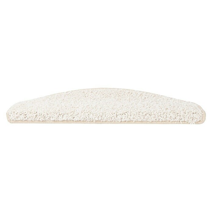 Stufenmatte Shaggy (65 x 23,5 cm, Creme, Halbrund) | BAUHAUS