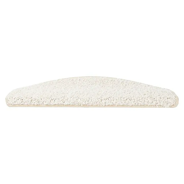 Stufenmatte Shaggy - 65 x 23,5 cm, Creme, Halbrund - Halbrunder, cremefarbener Teppich mit Shaggy-Flor für ein gemütliches Ambiente. Perfekt als Akzent in Wohnräumen.