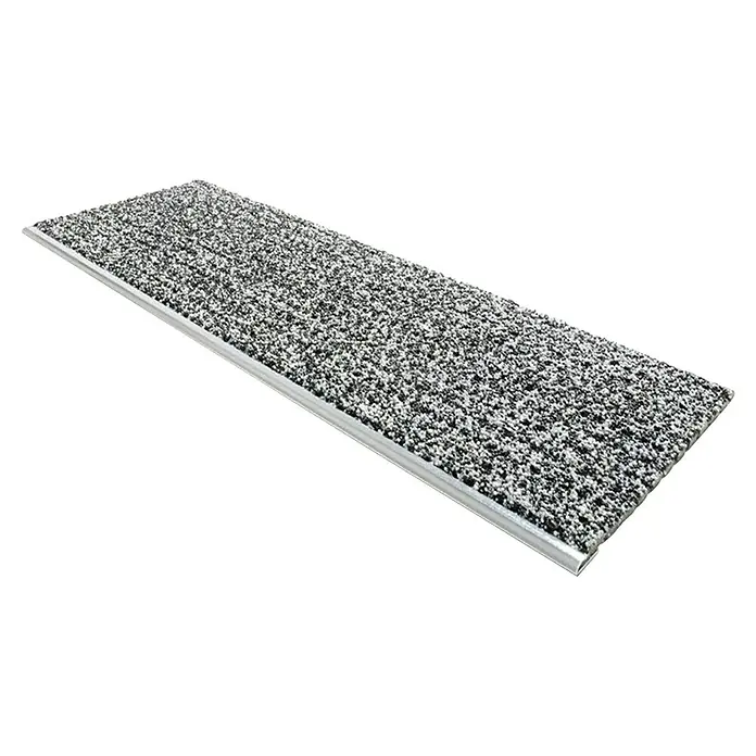 Stufenmatte - 60 x 24 cm, Anthrazit - Trittstufe mit einer robusten, grau melierten Oberfläche und einer stabilen Aluminiumkante für mehr Sicherheit und Langlebigkeit.