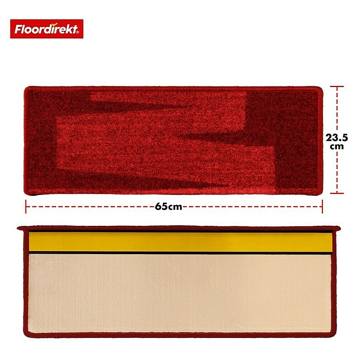 Stufenmatte Veneto (65 cm x 23,5 cm x 8,5 mm, Rot, Rechteck) | BAUHAUS