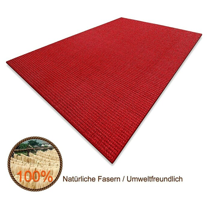 Flachgewebeteppich Sylt (Rot, 150 x 50 cm, 100 % Sisal) | BAUHAUS