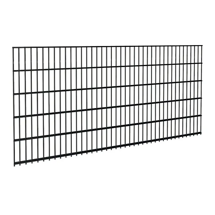 FA-Bausysteme Mattenzaun Basic 6/5/6 mm - 200,8 x 100 cm, Anthrazit - Ein detailliertes Bild eines stabilen Metallzauns mit horizontalen und vertikalen Streben, ideal für Sicherheit oder Abgrenzung.