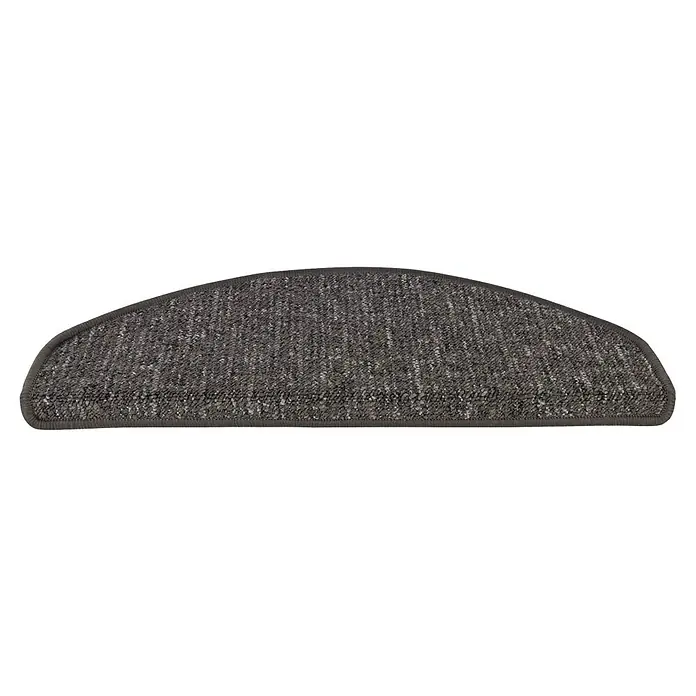 Stufenmatte Alto - 65 x 23,5 cm, Anthrazit, Halbrund - Halbkreisförmige Treppenstufe in meliertem Grau mit sauberer, umlaufender Bordüre.