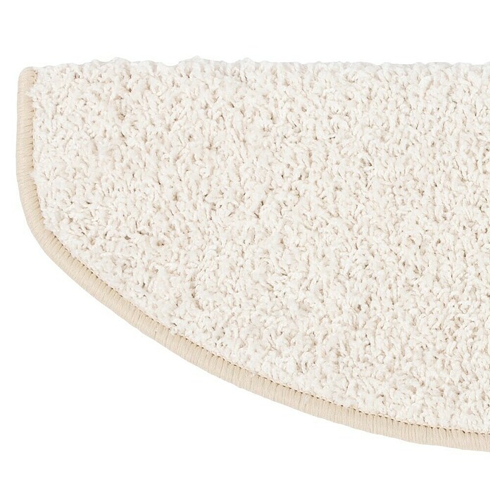 Stufenmatte Shaggy (65 x 23,5 cm, Creme, Halbrund) | BAUHAUS