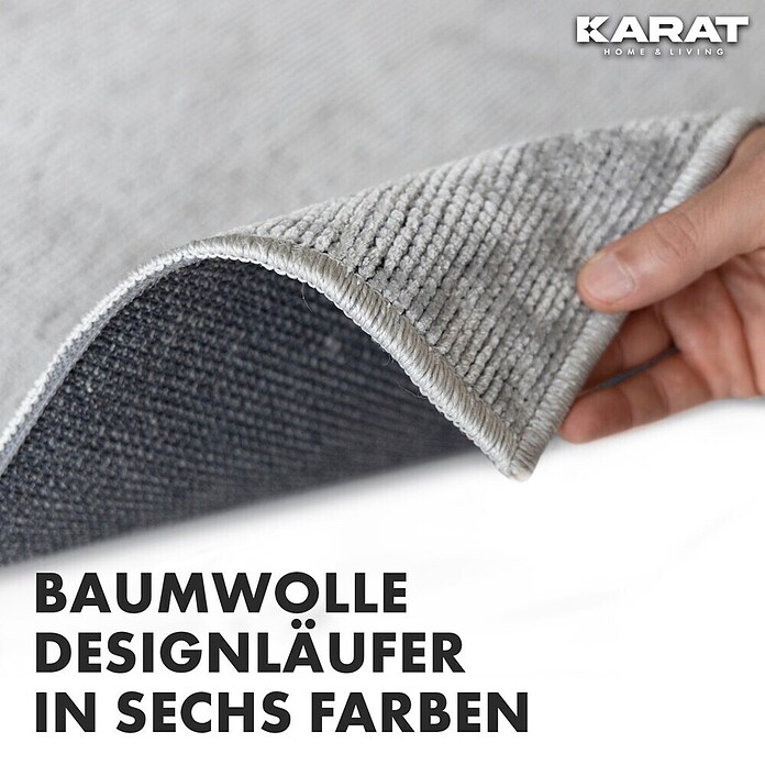 Teppichläufer Azade (Silber, 150 x 80 cm, 65 % Baumwolle, 35 % Polyester) | BAUHAUS