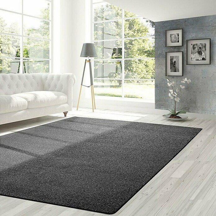 Kurzflorteppich Lyon (Schwarz, 200 x 150 cm, 100 % Polypropylen) | BAUHAUS