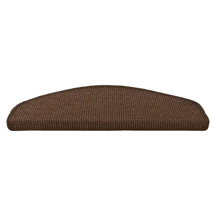 Stufenmatte Premium - 65 x 23,5 cm, 100 % Sisal, Dunkelbraun - Brauner, halbkreisförmiger Teppich für Treppenstufen, ideal um Ihren Treppen einen Hauch von Wärme und Komfort zu verleihen und das Ausrutschen zu verhindern.