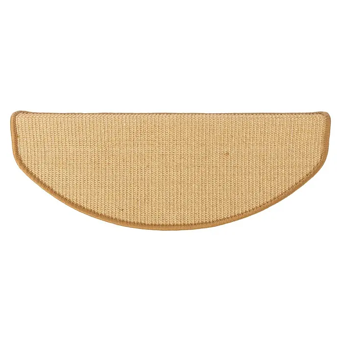 Stufenmatte Premium - 65 x 23,5 cm, 100 % Sisal, Natur - Halbkreisförmiger Teppich für Treppenstufen in Beige. Der Teppich hat eine schützende und dekorative Funktion auf der Treppe.