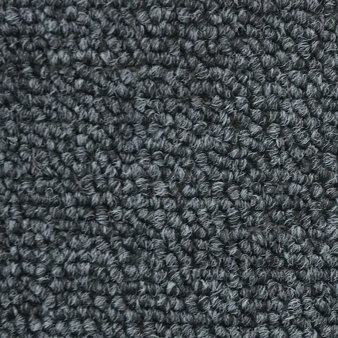 Flachgewebeteppich London - Anthrazit, 100 x 100 cm, 100 % Polypropylen - Nahaufnahme eines grauen Teppichs mit dichter, strukturierter Oberfläche, ideal für Wohnräume.