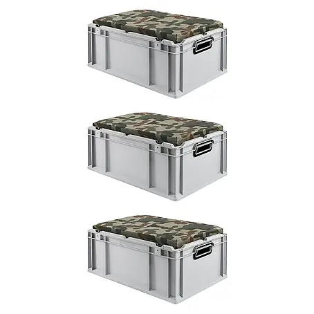 Proregal  Euroboxen-Set 3x Eurobox NextGen Seat Box Camouflage