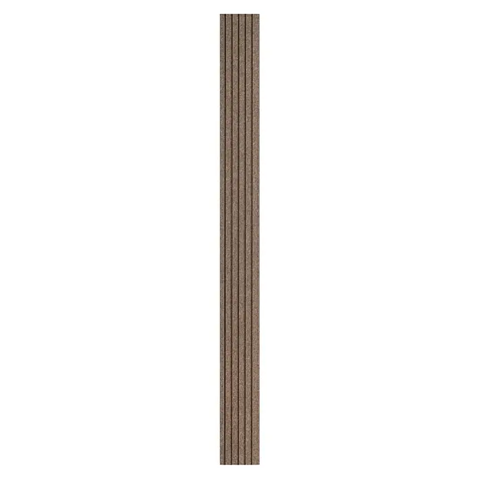 Lautloz Akustikpaneel Coverz - Coffee, 20 x 240 cm, Textil - Nahaufnahme der Textur und des Designs einer braunen Stoffjalousie, die Eleganz und Funktionalität vereint.
