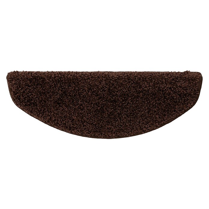 Stufenmatte Shaggy (65 x 23,5 cm, Dunkelbraun, Halbrund) | BAUHAUS