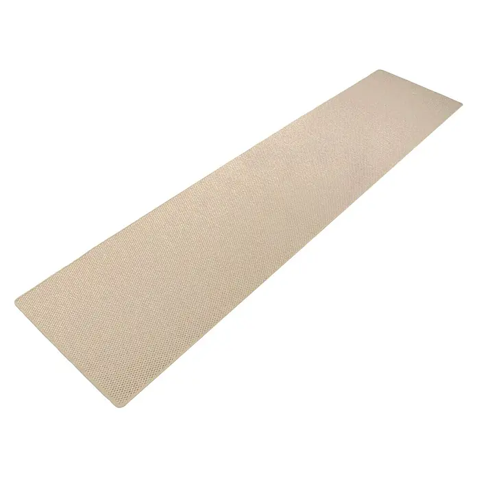Flachgewebeteppich Kalkutta - Beige, 100 x 100 cm, 83 % Polypropylen, 17 % Naturfaser - Nahaufnahme eines beigen Bodenbelags mit feiner Textur auf einem stilvollen Hintergrund. Ideal für moderne Wohnräume.