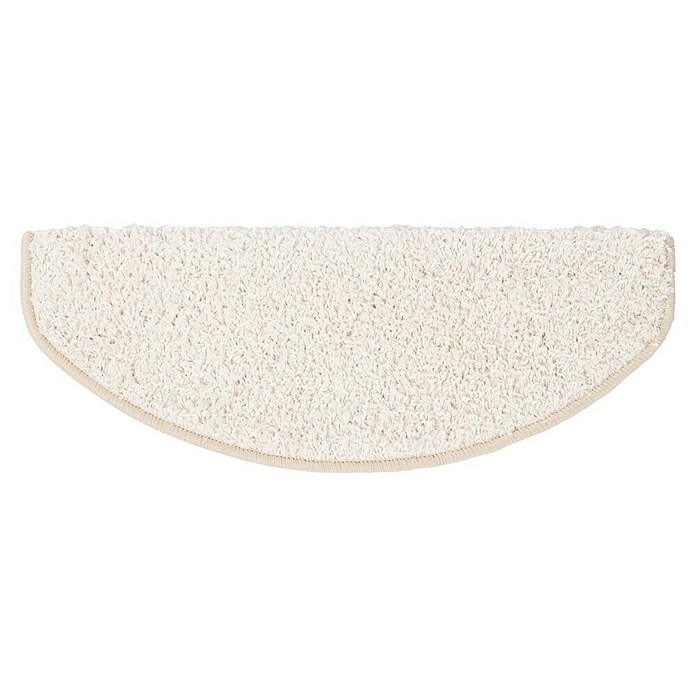 Stufenmatte Shaggy (65 x 23,5 cm, Creme, Halbrund) | BAUHAUS
