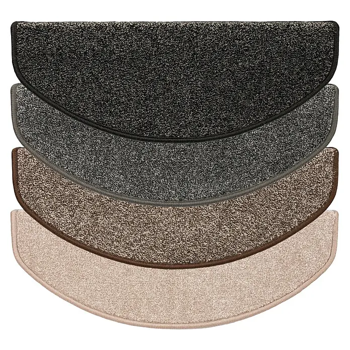 Stufenmatte Lyon - 65 x 23,5 cm, Braun, Halbrund - Vielfältige Treppenmatten in verschiedenen Farbtönen bieten Schutz und verleihen Ihrem Treppenhaus einen stilvollen Akzent.