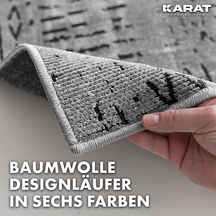 Teppichläufer Vena (Silber, 100 x 80 cm, 65 % Baumwolle, 35 % Polyester) | BAUHAUS