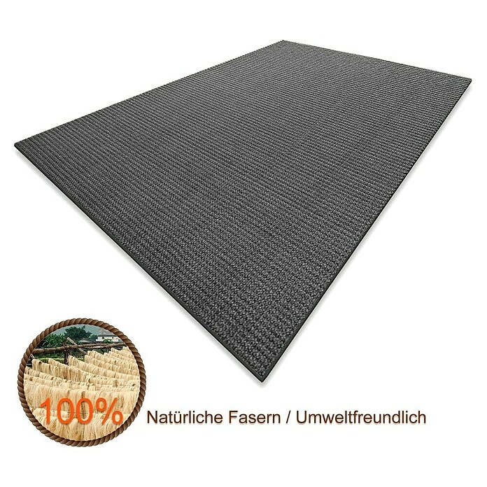 Flachgewebeteppich Sylt (Grau, 250 x 100 cm, 100 % Sisal) | BAUHAUS