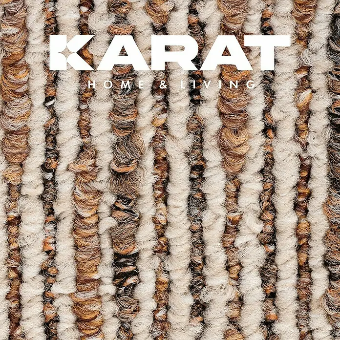 Stufenmatte Geneva - 65 x 23,5 cm, Beige, Halbrund - Hochfloriger Teppich „Karat Home & Living“ in Creme- und Brauntönen für ein gemütliches Wohnambiente.