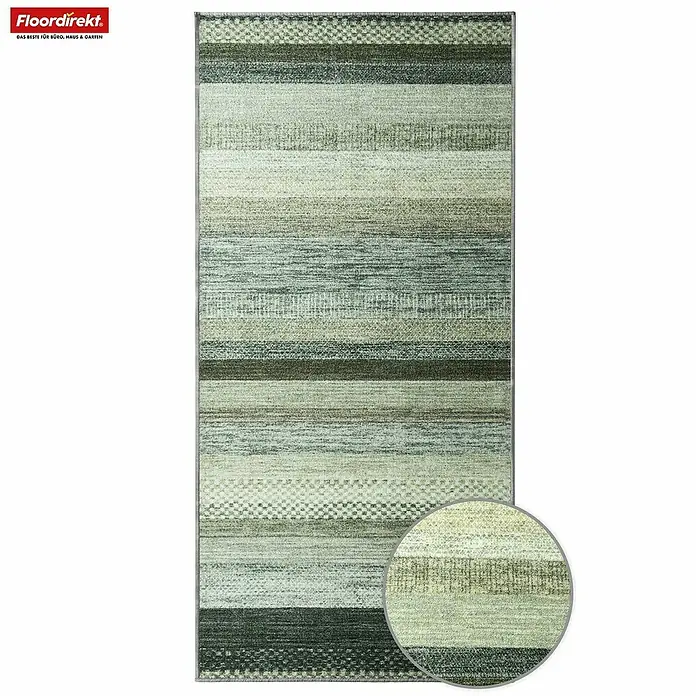 Teppichläufer Naxos - Anthrazit, 400 x 80 cm, 100 % Polyamid - Moderner, gestreifter Teppich für ein stilvolles Zuhause. Der Teppich überzeugt mit seinem zeitlosen Design und der hohen Qualität.