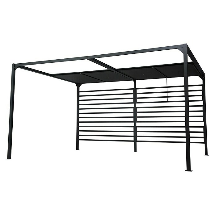 Raffpavillon (B x T: 400 x 300 cm, Farbe Gestell: Schwarz, Farbe Dach: Grau) | BAUHAUS