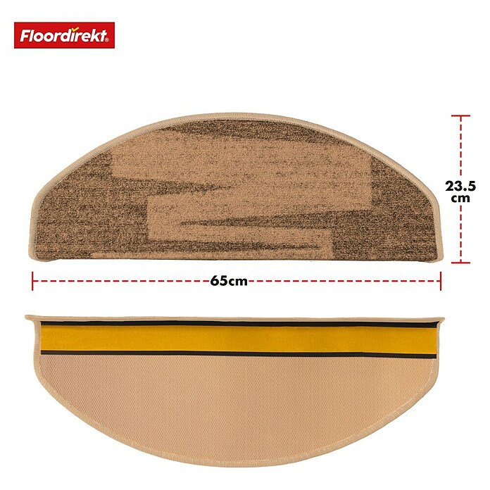 Stufenmatte Veneto (65 cm x 23,5 cm x 8,5 mm, Beige, Halbrund) | BAUHAUS