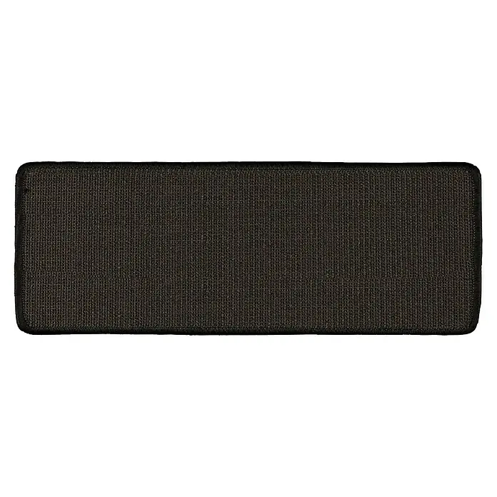 Stufenmatte Sisal - 65 x 23,5 cm, 100 % Sisal, Schwarz - Rechteckiger, dunkelbrauner Türvorleger mit feiner Webstruktur und schwarzer Umrandung, ideal für den Eingangsbereich.