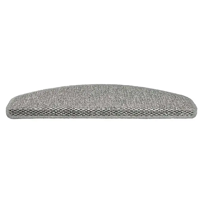 Stufenmatte Kalkutta - 65 x 23,5 cm, Silber, Halbrund - Graue, halbmondförmige Treppenstufe aus strapazierfähigem Material mit gewebter Textur. Ideal zum Schutz und zur Aufwertung Ihrer Treppe.