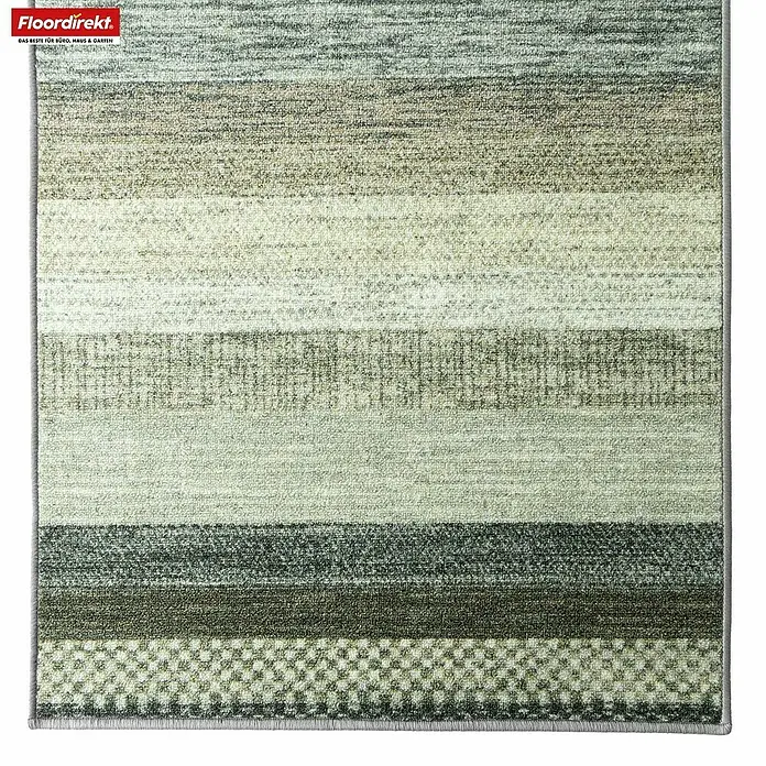 Teppichläufer Naxos - Anthrazit, 400 x 80 cm, 100 % Polyamid - Ein stilvoller Teppich mit einem modernen Streifenmuster in verschiedenen Erd- und Grautönen, ideal für jeden Wohnraum.