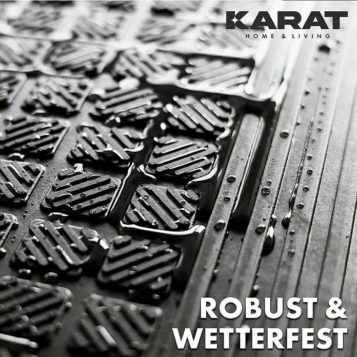 Stufenmatte Dia - 120 x 30 cm, 100 % Gummi, Schwarz - Die robuste und wetterfeste KARAT Home & Living Fußmatte mit Rillenstruktur hält jedem Wetter stand und sorgt für Sauberkeit im Eingangsbereich.