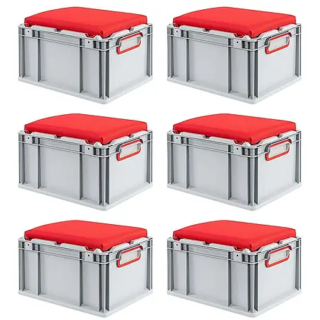 Proregal  Euroboxen-Set 6x Eurobox NextGen Seat Box Rot