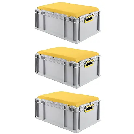 Proregal  Euroboxen-Set 3x Eurobox NextGen Seat Box Gelb
