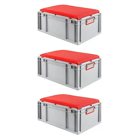 Proregal  Euroboxen-Set 3x Eurobox NextGen Seat Box Rot
