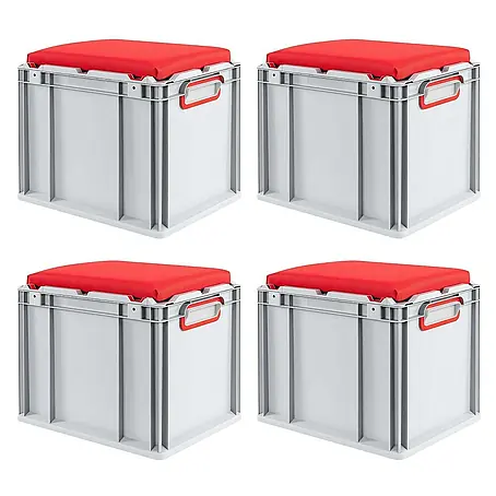 Proregal  Euroboxen-Set 4x Eurobox NextGen Seat Box Rot