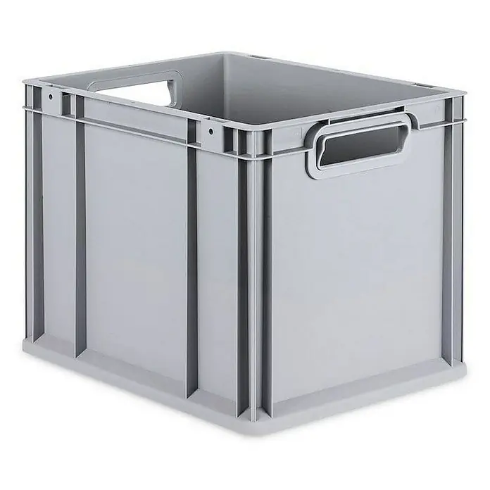 Proregal Euroboxen-Set 10x Eurobox NextGen Grip mit Auflagedeckel inkl. 4 grünen Verschlüssen - Kunststoff, Grau, 10 Stk. - Graue Kunststoffbox mit Griffen. Ideal für Lagerung und Transport. Robuste Ausführung für den täglichen Gebrauch im Lager oder Werkstatt.