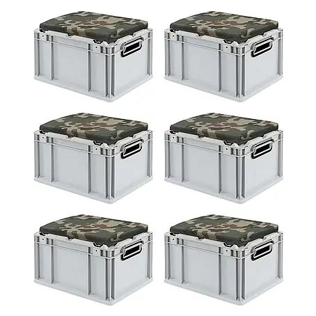 Proregal  Euroboxen-Set 6x Eurobox NextGen Seat Box Camouflage