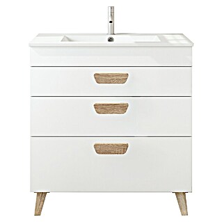 Mueble de lavabo Danubio (L x An x Al: 45 x 80 x 72 cm, Blanco/Roble bardolino)
