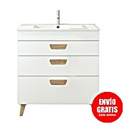 Mueble de lavabo Danubio (L x An x Al: 45 x 80 x 72 cm, Blanco/Roble bardolino, Tablero de aglomerado) | BAUHAUS