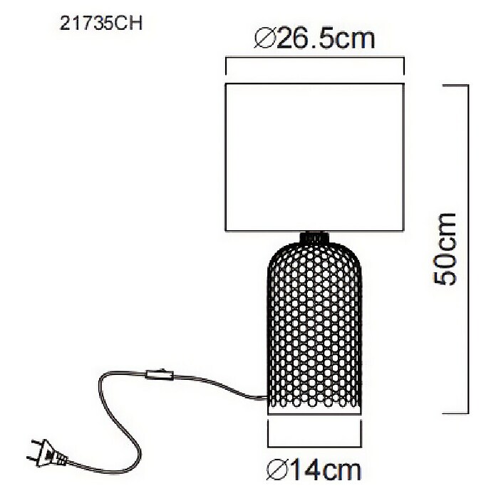 Globo Tischleuchte Sofia (60 W, Glas, Gold, Textil, Champagnerfarben, E27) | BAUHAUS