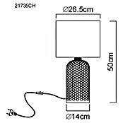 Globo Tischleuchte Sofia (60 W, Glas, Gold, Textil, Champagnerfarben, E27) | BAUHAUS