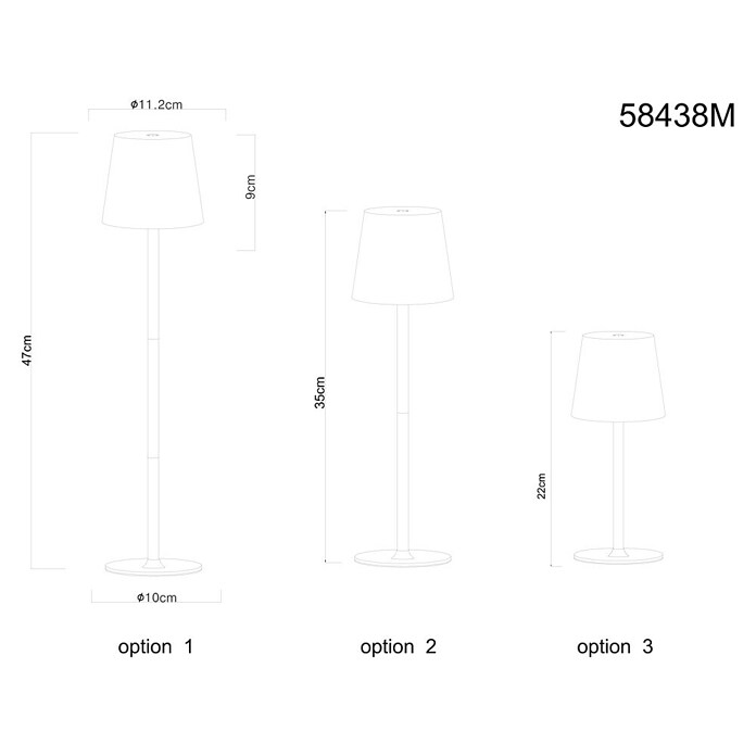 Globo LED namizna svetilka Vannie  (3 W, Medeninasta, Višina: 470 mm, Premer: 112 cm, IP44) | 3017 - Tischleuchte | CACJ - Tischleuchte | CAC - Indoorleuchten | CA - Beleuchtung | C - Elektro | BAUHAUS